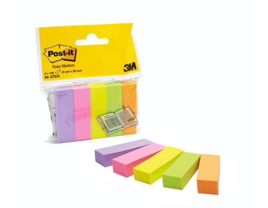 Kirjanmerkki paperista 12x44,5mm POST-IT 670 5 väriä