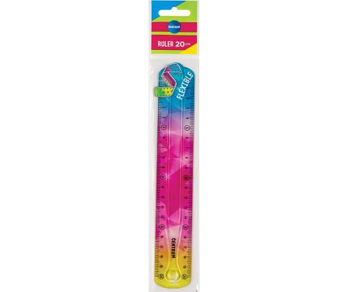 CENTRUM-viivain, 20 cm, värillinen, pehmeä ABS-muovia