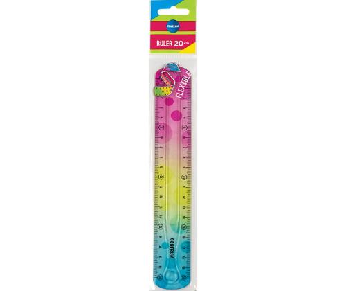 CENTRUM-viivain, 20 cm, värillinen, pehmeä ABS-muovia