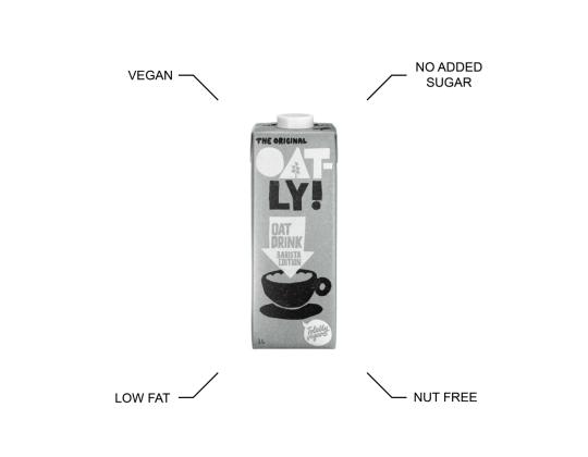 Kauramaito, vaahtoava kaurajuoma UHT OATLY Barista Edition 1L