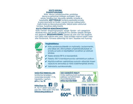 Lasinpesuaine KIILTO Ikkuna 600ml