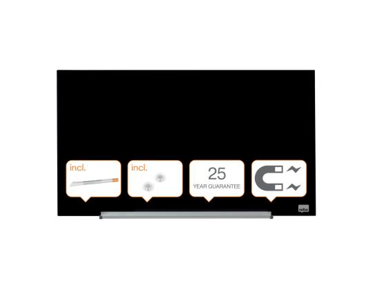 Lasilevy-magneettilevy NOBO Impression Pro 680x380mm, musta