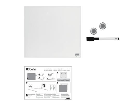 Lasilevy-magneettilevy NOBO Impression Pro Sq.Tiles 30x30cm, valkoinen