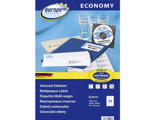 Tarratarra AVERY Economy 70x36mm 24 arkkia, 100 arkkia
