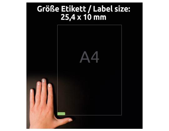 Tarratarra AVERY Zweckform 25,4x10mm 20 arkkia irrotettava vihreä (L6049-20)