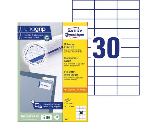 Tarratarra AVERY Zweckform 70x29,7mm 100 arkkia (3489)