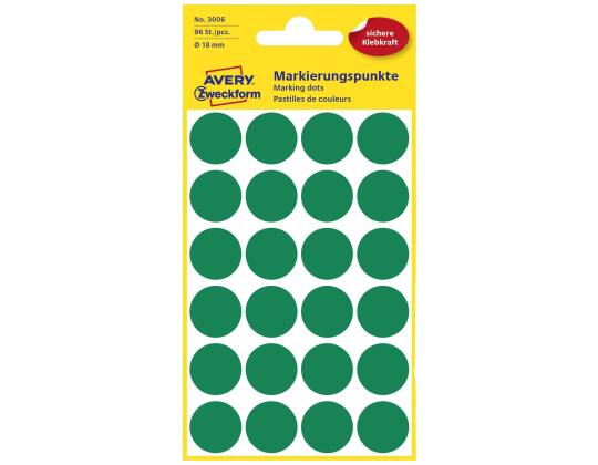 Tarratarra AVERY Zweckform Q18mm vihreä 96kpl (3006)