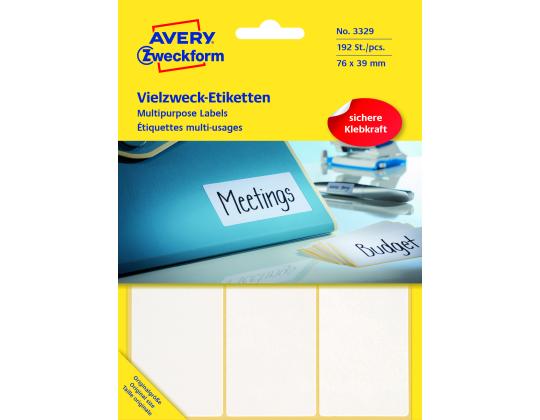 Tarratarra kirjoitusohjeisiin AVERY Zweckform 76x39mm 192 kpl (3329)