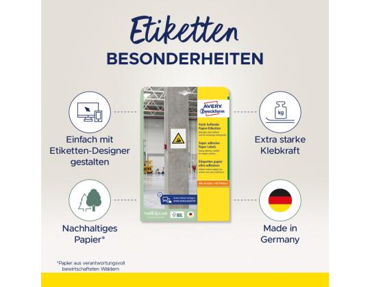 Tarratarra teollinen AVERY Zweckform 210x297mm 20 arkkia pakkauksessa erittäin vahvalla liimalla (L7877-20)