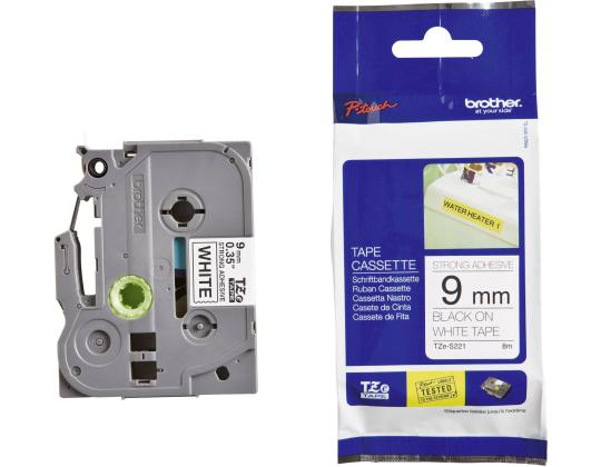 Kleepkirjalint/markeerimislint BROTHER Strong TZE-S221 9mm must/valgel