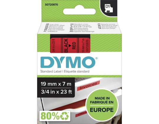 Kleepkirjalint/markeerimislint DYMO 45807 19mm x 7m must/punasel