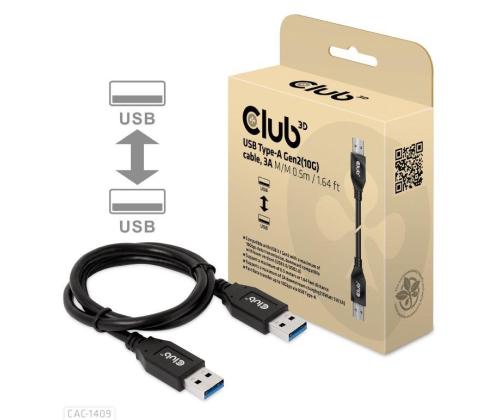 KAAPELI USB3.1 3A 0.5M/M/M CAC-1409 CLUB3D