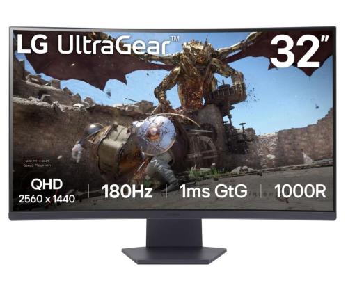 LCD-näyttö LG 32GS60QC-B 32" Gaming/Curved Panel VA 2560x1440 16:9 180 Hz Matte 1 ms Tilt...