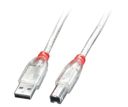 KAAPELI USB2 A-B 0.2M/LÄPINÄKYVÄ 41750 LINDY