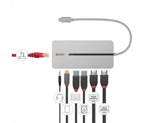I/O TELAKOINTIASEMA USB-C/MINI DUAL 4K 43360 LINDY