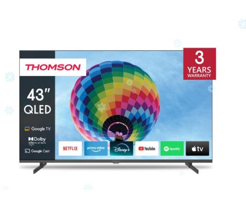 Televisio THOMSON 43" 4K/Smart QLED 3840x2160 Langaton LAN Bluetooth Google TV Musta 43QG4S14