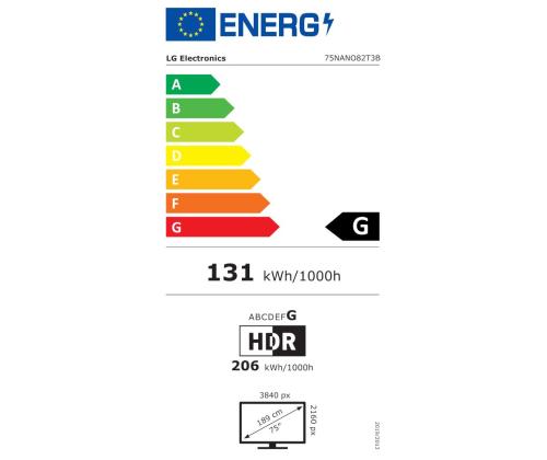Televisio LG 75" 4K/Smart 3840x2160 Langaton LAN Bluetooth webOS 75NANO82T3B
