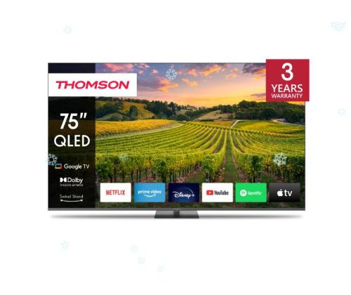 Televisio THOMSON 75" 4K/Smart QLED 3840x2160 Bluetooth Google TV 75QG5C14