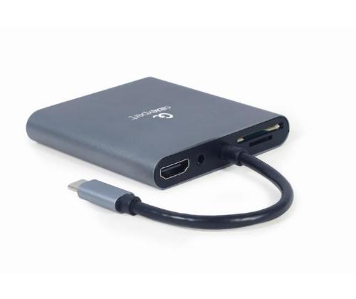 I/O-SOVITIN USB-C HDMI/USB3/6IN1:EEN A-CM-COMBO6-01 GEMBIRD