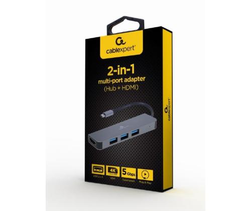 I/O-SOVITIN USB-C HDMI/USB3/2IN1:EEN A-CM-COMBO2-01 GEMBIRD