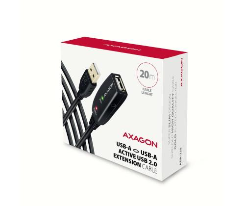 KAAPELI USB2.0 A-M/A-F AKTIIVINEN/20M ADR-220 AXAGON