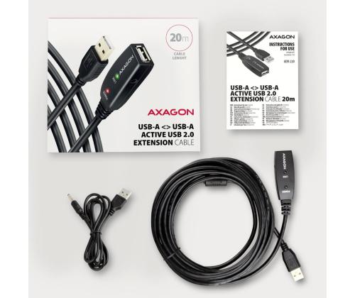 KAAPELI USB2.0 A-M/A-F AKTIIVINEN/20M ADR-220 AXAGON