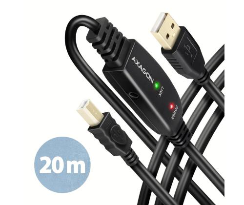 KAAPELI USB2.0 A-M/B-M AKTIIVINEN/20M ADR-220B AXAGON