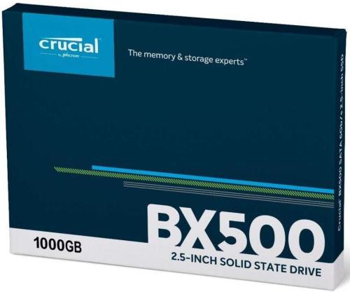 SSD CRUCIAL BX500 1 Tt SATA 3.0 Kirjoitusnopeus 500 Mt/s Lukunopeus 540 Mt/s 2,5" TBW 360...
