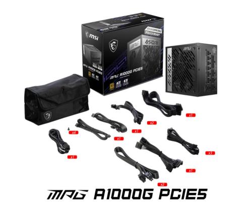 Virtalähde MSI 1000 wattia Tehokkuus 80 PLUS GOLD PFC Active MPGA1000GPCIE5