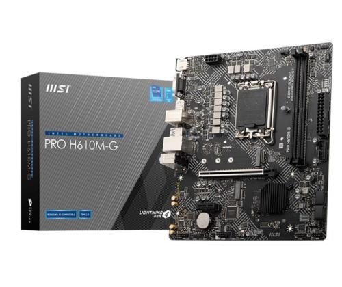 Emolevy MSI Intel H610 LGA1700 Micro-ATX Muisti DDR5 Muistipaikat 2 1xPCI-Express 1x 1xPCI...