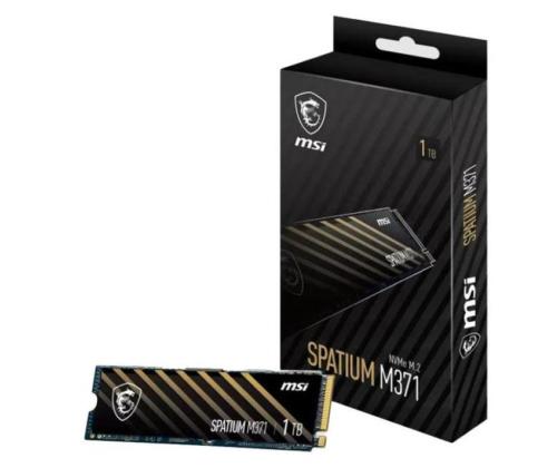 SSD MSI SPATIUM M371 1TB M.2 PCIE NVMe 3D NAND Kirjoitusnopeus 1700 Mt/s Lukunopeus 2350 Mt...