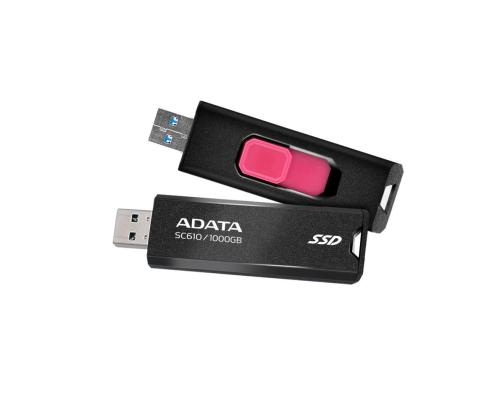 Ulkoinen SSD ADATA SC610 1TB USB 3.2 Kirjoitusnopeus 500 Mt/s Lukunopeus 550 Mt/s SC610...