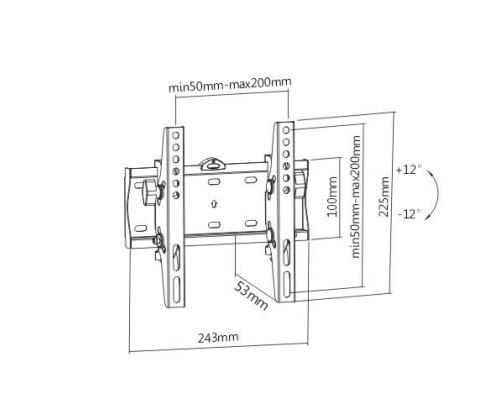 Näytön kiinnitys WALL MOUNT 23-42" WM-42T-02 GEMBIRD