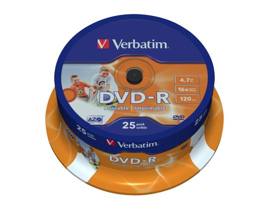 VERBATIM DVD-R 4,7 Gt 120 min 16x 25 kpl