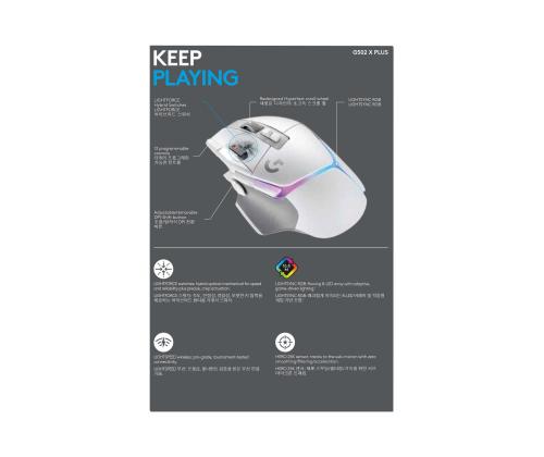 LOGI G502 X PLUS - VALKOINEN/PREMIUM - EER2