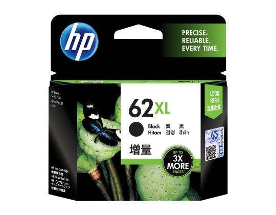 HP 62XL musta mustekasetin läpipainopakkaus