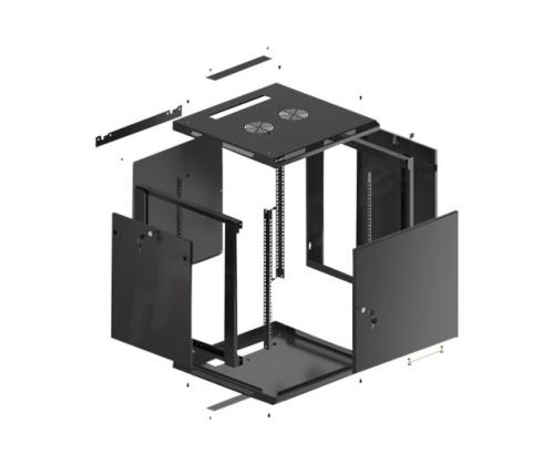LANBERG Seinäkiinnike 19i 12U 600x600 musta