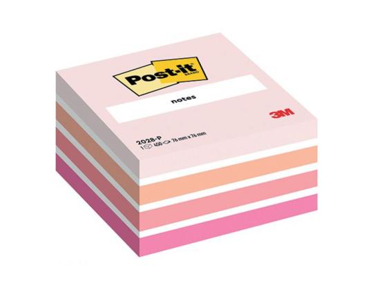 Viestilappukuutio 76x76 2028P pink pastel 400 arkkia