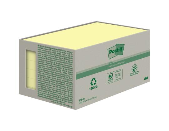 Viestilaput 76x127 Post-it Recycled 655 keltainen 6x100arkkia