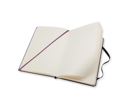 FOLDER MOLESKINE A6 (9x14cm) lineaariset mustat kovat kannet, joissa on kumikahvat