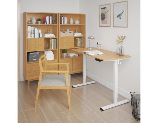 Säädettävä pöytä ERGO 1 moottorilla 120x60xH73-121cm, valkoinen/tammi