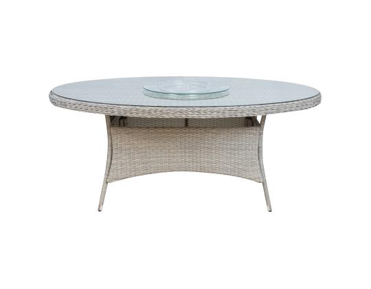 Pöytä ASCOT 180x120xH75cm, harmaa, alumiini, muovipunos