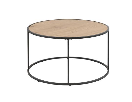 Sohvapöytä SEAFORD D80xH45cm, tammi, MDF, metalli