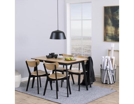 Ruokapöytä ROXBY 120x80xH76cm, tammi/musta
