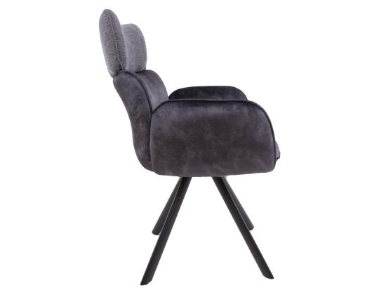 Tuoli EDDY käsinojilla 63x55xH89cm, tummanharmaa sametti