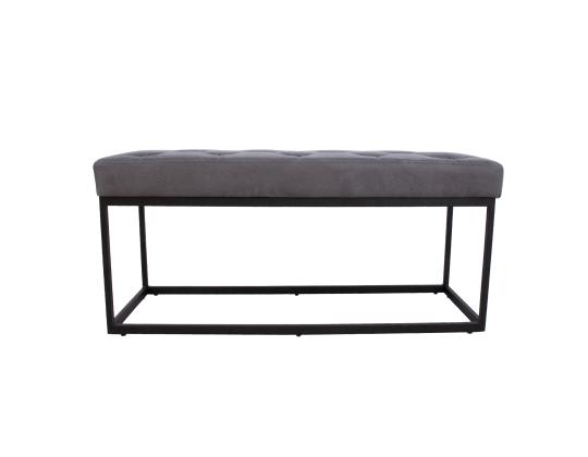 Penkki BRIGITE 100x35xH47cm, harmaa, metalli, polyesterikangas
