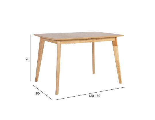 Ruokapöytä JONNA 120/160x80xH76cm, tammi
