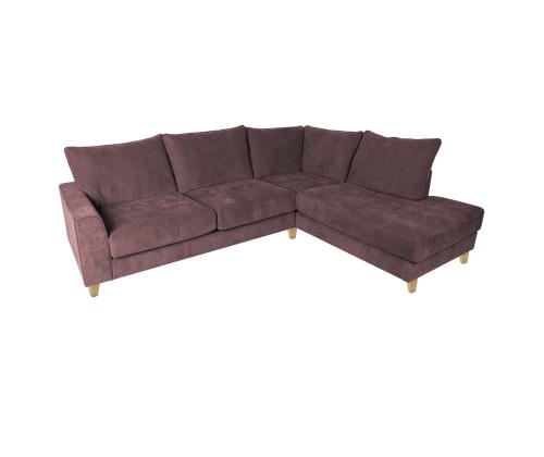 Kulmasohva LAYLA PN 265x94x208xK90cm, harmaan vaaleanpunainen