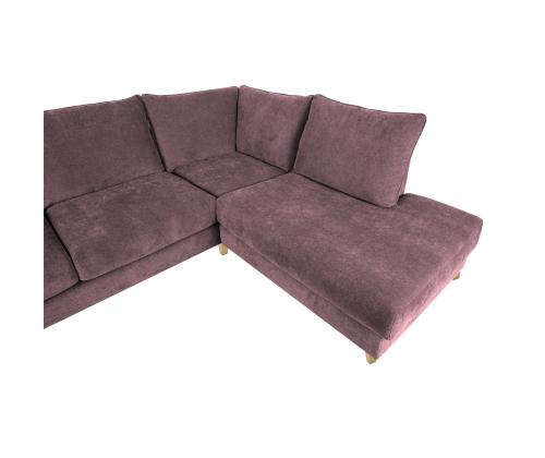 Kulmasohva LAYLA PN 265x94x208xK90cm, harmaan vaaleanpunainen