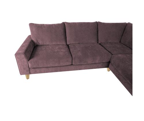 Kulmasohva LAYLA PN 265x94x208xK90cm, harmaan vaaleanpunainen